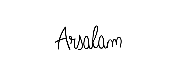 Make a beautiful signature design for name Arsalam. With this signature (Angelique-Rose-font-FFP) style, you can create a handwritten signature for free. Arsalam signature style 5 images and pictures png