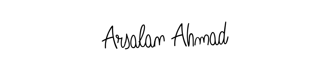 The best way (Angelique-Rose-font-FFP) to make a short signature is to pick only two or three words in your name. The name Arsalan Ahmad include a total of six letters. For converting this name. Arsalan Ahmad signature style 5 images and pictures png