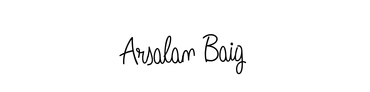Make a beautiful signature design for name Arsalan Baig. With this signature (Angelique-Rose-font-FFP) style, you can create a handwritten signature for free. Arsalan Baig signature style 5 images and pictures png