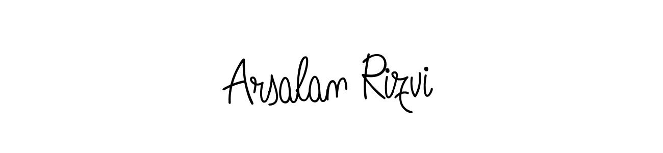 You should practise on your own different ways (Angelique-Rose-font-FFP) to write your name (Arsalan Rizvi) in signature. don't let someone else do it for you. Arsalan Rizvi signature style 5 images and pictures png