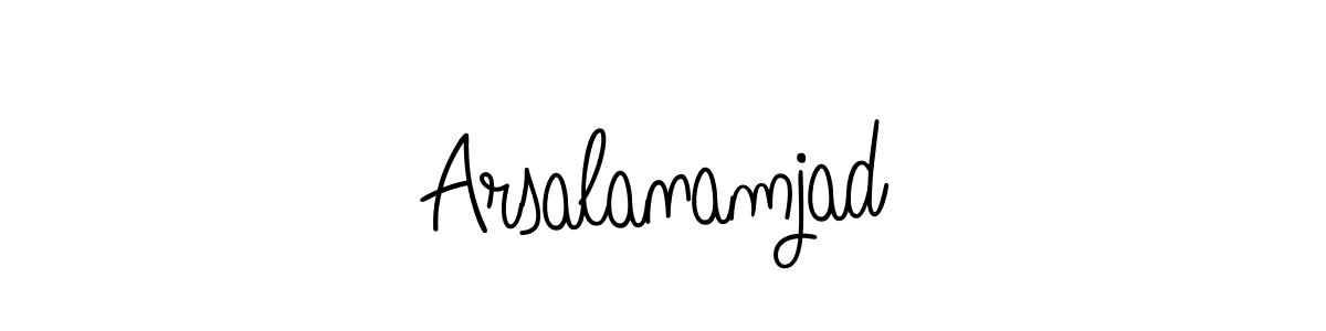 Use a signature maker to create a handwritten signature online. With this signature software, you can design (Angelique-Rose-font-FFP) your own signature for name Arsalanamjad. Arsalanamjad signature style 5 images and pictures png