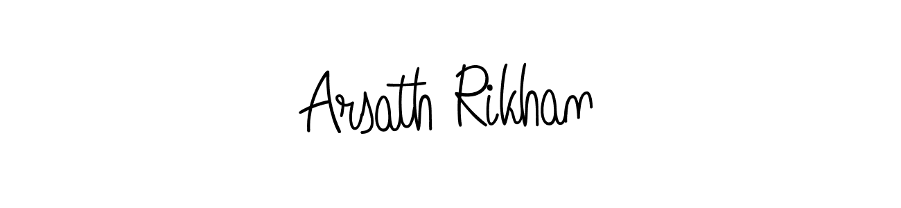 The best way (Angelique-Rose-font-FFP) to make a short signature is to pick only two or three words in your name. The name Arsath Rikhan include a total of six letters. For converting this name. Arsath Rikhan signature style 5 images and pictures png