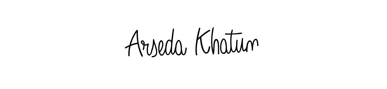 How to make Arseda Khatun name signature. Use Angelique-Rose-font-FFP style for creating short signs online. This is the latest handwritten sign. Arseda Khatun signature style 5 images and pictures png