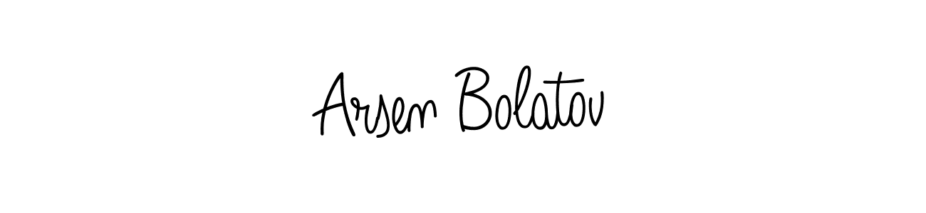 Use a signature maker to create a handwritten signature online. With this signature software, you can design (Angelique-Rose-font-FFP) your own signature for name Arsen Bolatov. Arsen Bolatov signature style 5 images and pictures png