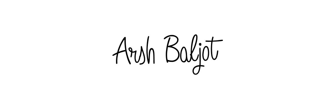 Make a beautiful signature design for name Arsh Baljot. With this signature (Angelique-Rose-font-FFP) style, you can create a handwritten signature for free. Arsh Baljot signature style 5 images and pictures png