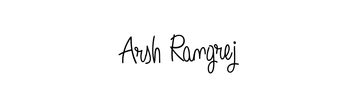 Use a signature maker to create a handwritten signature online. With this signature software, you can design (Angelique-Rose-font-FFP) your own signature for name Arsh Rangrej. Arsh Rangrej signature style 5 images and pictures png