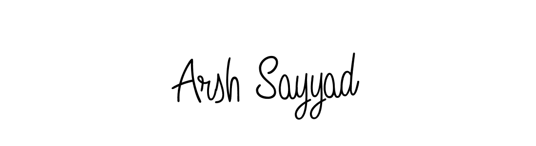 How to make Arsh Sayyad name signature. Use Angelique-Rose-font-FFP style for creating short signs online. This is the latest handwritten sign. Arsh Sayyad signature style 5 images and pictures png