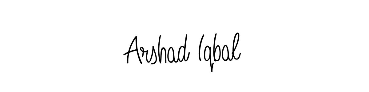 You should practise on your own different ways (Angelique-Rose-font-FFP) to write your name (Arshad Iqbal) in signature. don't let someone else do it for you. Arshad Iqbal signature style 5 images and pictures png