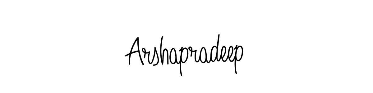 How to make Arshapradeep name signature. Use Angelique-Rose-font-FFP style for creating short signs online. This is the latest handwritten sign. Arshapradeep signature style 5 images and pictures png