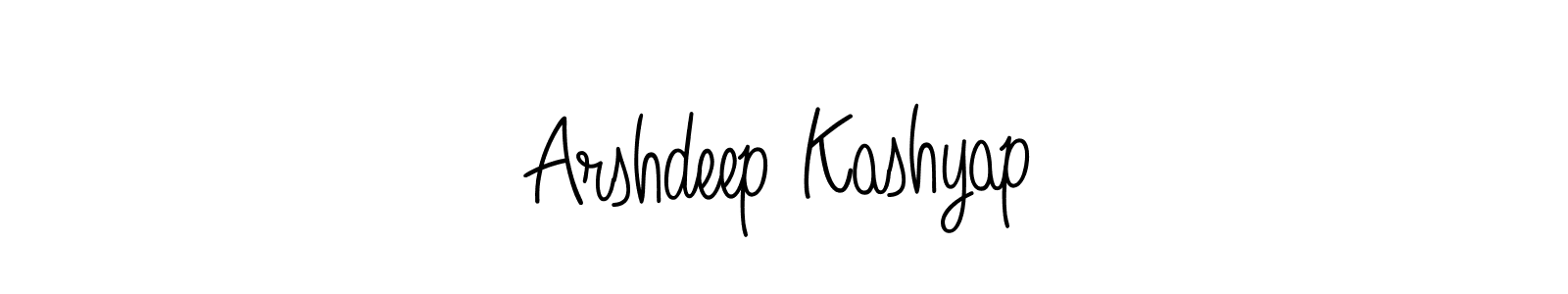 Make a beautiful signature design for name Arshdeep Kashyap. With this signature (Angelique-Rose-font-FFP) style, you can create a handwritten signature for free. Arshdeep Kashyap signature style 5 images and pictures png