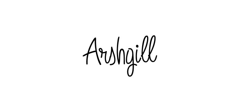 You should practise on your own different ways (Angelique-Rose-font-FFP) to write your name (Arshgill) in signature. don't let someone else do it for you. Arshgill signature style 5 images and pictures png