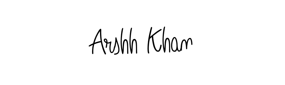 Use a signature maker to create a handwritten signature online. With this signature software, you can design (Angelique-Rose-font-FFP) your own signature for name Arshh Khan. Arshh Khan signature style 5 images and pictures png