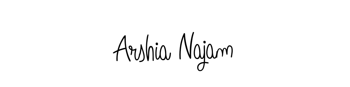 Angelique-Rose-font-FFP is a professional signature style that is perfect for those who want to add a touch of class to their signature. It is also a great choice for those who want to make their signature more unique. Get Arshia Najam name to fancy signature for free. Arshia Najam signature style 5 images and pictures png