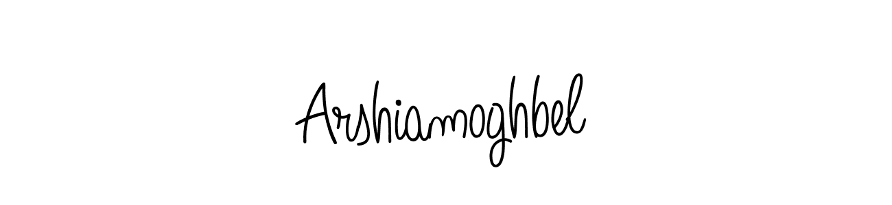 Make a beautiful signature design for name Arshiamoghbel. With this signature (Angelique-Rose-font-FFP) style, you can create a handwritten signature for free. Arshiamoghbel signature style 5 images and pictures png