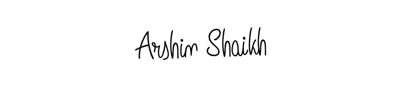 The best way (Angelique-Rose-font-FFP) to make a short signature is to pick only two or three words in your name. The name Arshin Shaikh include a total of six letters. For converting this name. Arshin Shaikh signature style 5 images and pictures png
