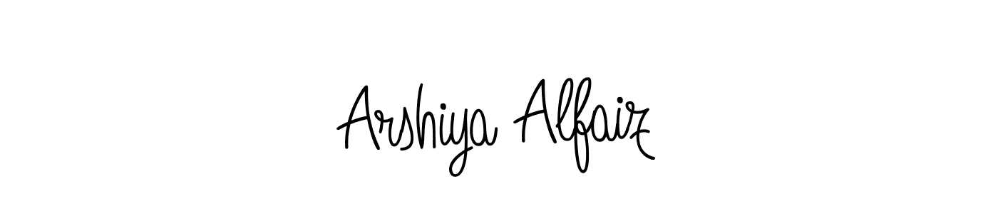 Make a beautiful signature design for name Arshiya Alfaiz. With this signature (Angelique-Rose-font-FFP) style, you can create a handwritten signature for free. Arshiya Alfaiz signature style 5 images and pictures png