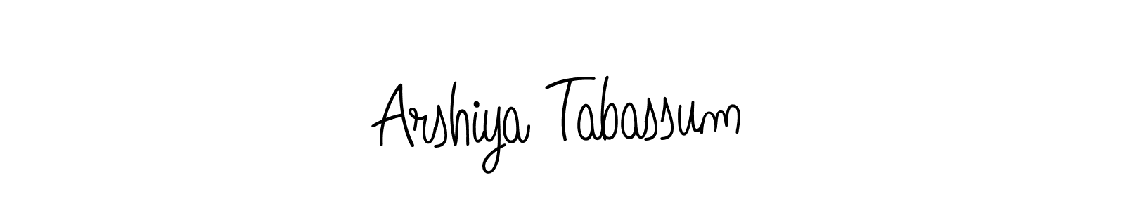 The best way (Angelique-Rose-font-FFP) to make a short signature is to pick only two or three words in your name. The name Arshiya Tabassum include a total of six letters. For converting this name. Arshiya Tabassum signature style 5 images and pictures png