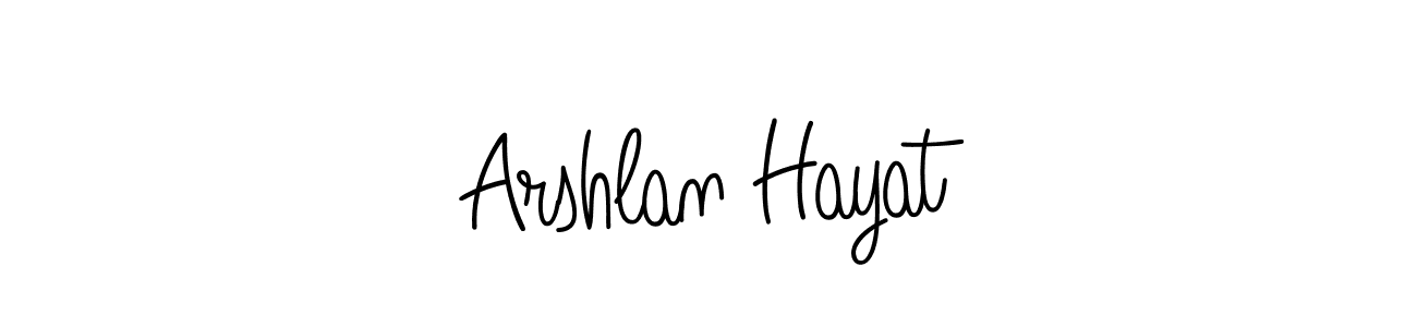 Use a signature maker to create a handwritten signature online. With this signature software, you can design (Angelique-Rose-font-FFP) your own signature for name Arshlan Hayat. Arshlan Hayat signature style 5 images and pictures png