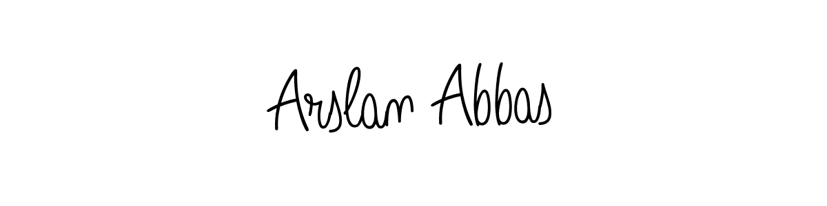 Use a signature maker to create a handwritten signature online. With this signature software, you can design (Angelique-Rose-font-FFP) your own signature for name Arslan Abbas. Arslan Abbas signature style 5 images and pictures png