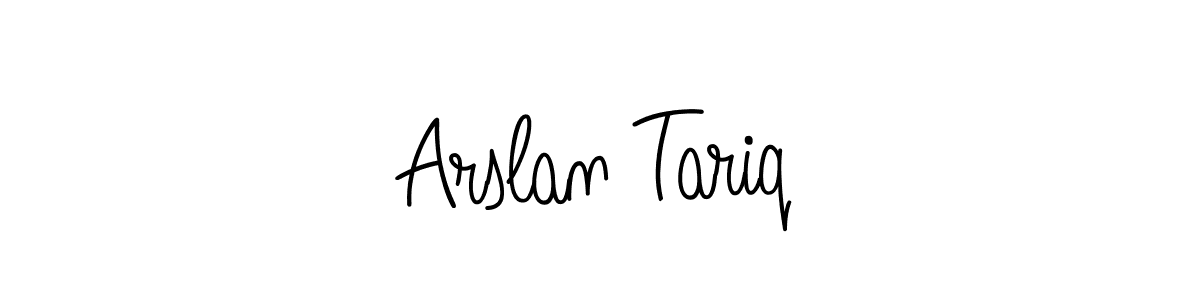 You should practise on your own different ways (Angelique-Rose-font-FFP) to write your name (Arslan Tariq) in signature. don't let someone else do it for you. Arslan Tariq signature style 5 images and pictures png