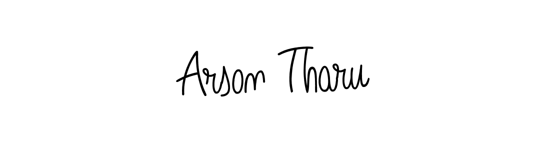 You should practise on your own different ways (Angelique-Rose-font-FFP) to write your name (Arson Tharu) in signature. don't let someone else do it for you. Arson Tharu signature style 5 images and pictures png