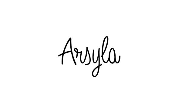 Use a signature maker to create a handwritten signature online. With this signature software, you can design (Angelique-Rose-font-FFP) your own signature for name Arsyla. Arsyla signature style 5 images and pictures png