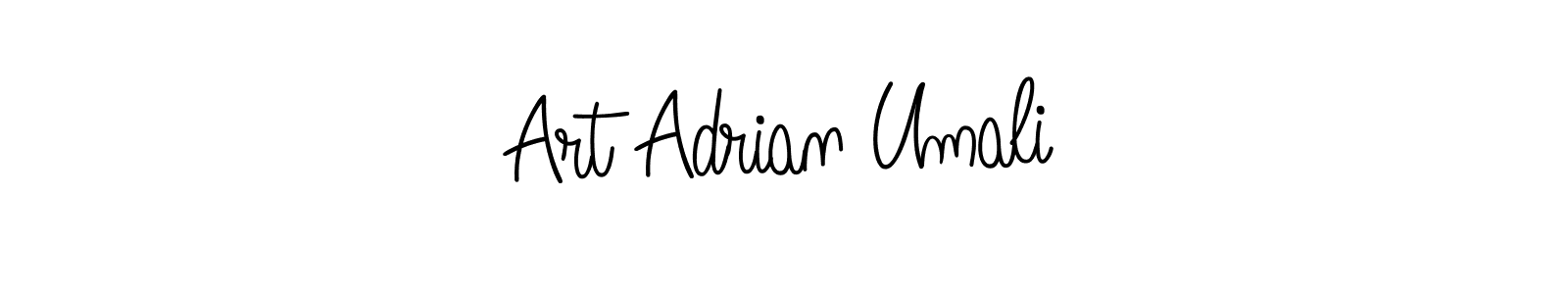 You should practise on your own different ways (Angelique-Rose-font-FFP) to write your name (Art Adrian Umali) in signature. don't let someone else do it for you. Art Adrian Umali signature style 5 images and pictures png
