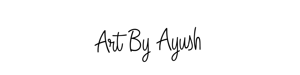Art By Ayush stylish signature style. Best Handwritten Sign (Angelique-Rose-font-FFP) for my name. Handwritten Signature Collection Ideas for my name Art By Ayush. Art By Ayush signature style 5 images and pictures png