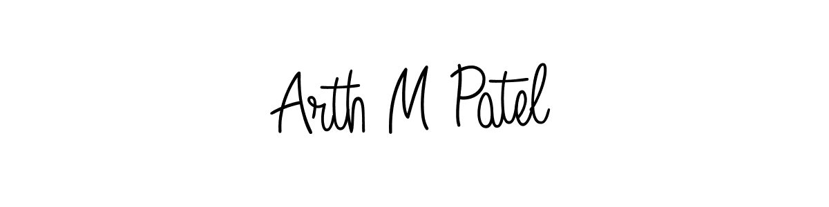 Create a beautiful signature design for name Arth M Patel. With this signature (Angelique-Rose-font-FFP) fonts, you can make a handwritten signature for free. Arth M Patel signature style 5 images and pictures png