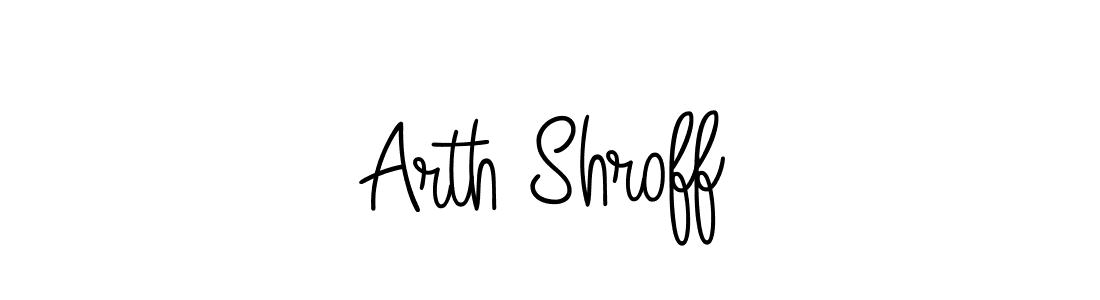 Arth Shroff stylish signature style. Best Handwritten Sign (Angelique-Rose-font-FFP) for my name. Handwritten Signature Collection Ideas for my name Arth Shroff. Arth Shroff signature style 5 images and pictures png