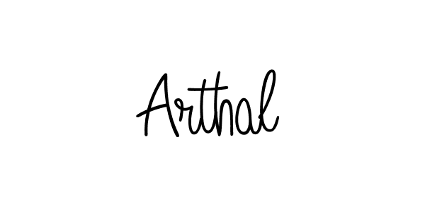 Make a beautiful signature design for name Arthal. With this signature (Angelique-Rose-font-FFP) style, you can create a handwritten signature for free. Arthal signature style 5 images and pictures png