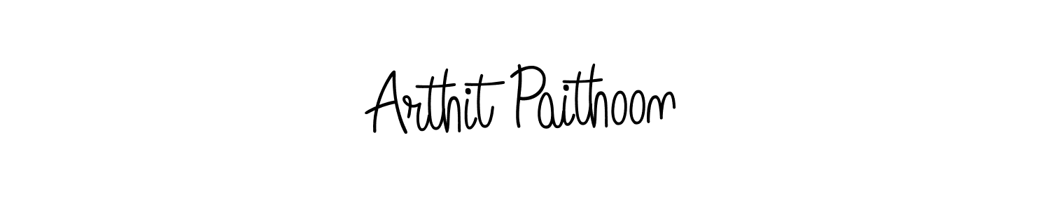 You should practise on your own different ways (Angelique-Rose-font-FFP) to write your name (Arthit Paithoon) in signature. don't let someone else do it for you. Arthit Paithoon signature style 5 images and pictures png