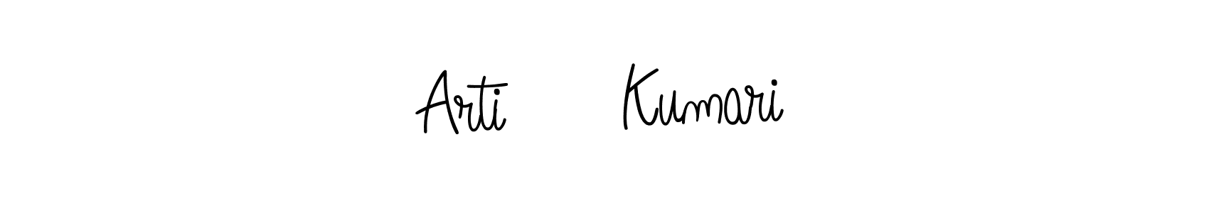 How to make Arti❤️ Kumari name signature. Use Angelique-Rose-font-FFP style for creating short signs online. This is the latest handwritten sign. Arti❤️ Kumari signature style 5 images and pictures png
