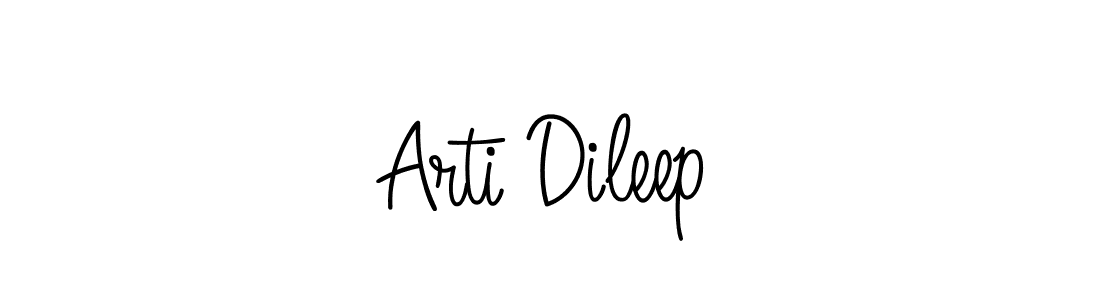 How to make Arti Dileep name signature. Use Angelique-Rose-font-FFP style for creating short signs online. This is the latest handwritten sign. Arti Dileep signature style 5 images and pictures png