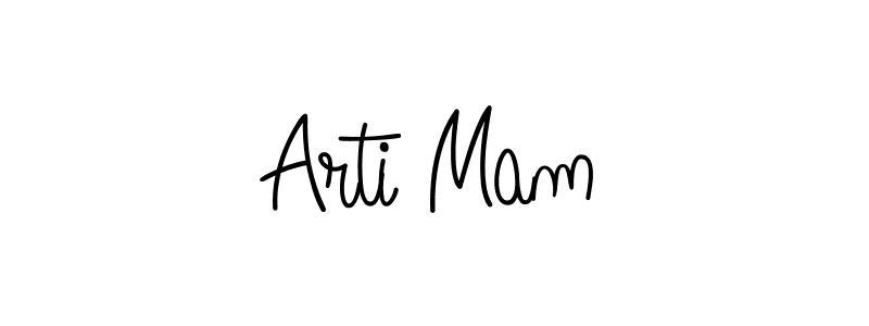 How to make Arti Mam name signature. Use Angelique-Rose-font-FFP style for creating short signs online. This is the latest handwritten sign. Arti Mam signature style 5 images and pictures png