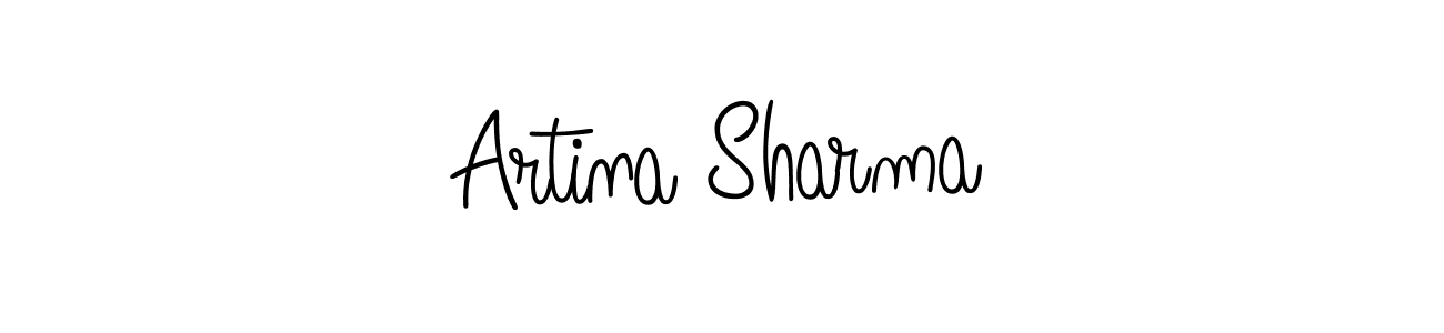 How to make Artina Sharma name signature. Use Angelique-Rose-font-FFP style for creating short signs online. This is the latest handwritten sign. Artina Sharma signature style 5 images and pictures png
