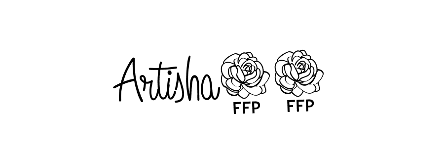 The best way (Angelique-Rose-font-FFP) to make a short signature is to pick only two or three words in your name. The name Artisha06 include a total of six letters. For converting this name. Artisha06 signature style 5 images and pictures png