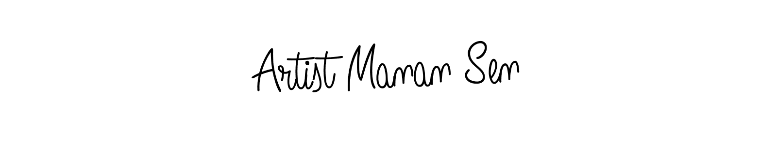 You should practise on your own different ways (Angelique-Rose-font-FFP) to write your name (Artist Manan Sen) in signature. don't let someone else do it for you. Artist Manan Sen signature style 5 images and pictures png