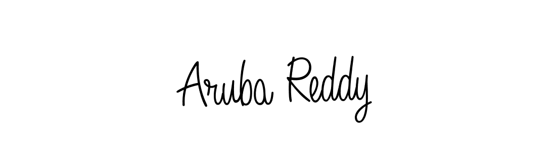 Make a beautiful signature design for name Aruba Reddy. With this signature (Angelique-Rose-font-FFP) style, you can create a handwritten signature for free. Aruba Reddy signature style 5 images and pictures png