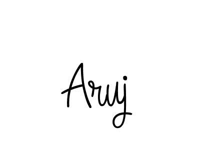 The best way (Angelique-Rose-font-FFP) to make a short signature is to pick only two or three words in your name. The name Aruj include a total of six letters. For converting this name. Aruj signature style 5 images and pictures png