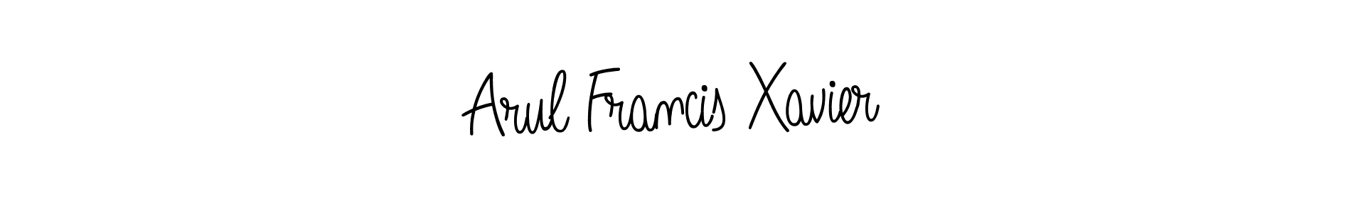 You should practise on your own different ways (Angelique-Rose-font-FFP) to write your name (Arul Francis Xavier) in signature. don't let someone else do it for you. Arul Francis Xavier signature style 5 images and pictures png