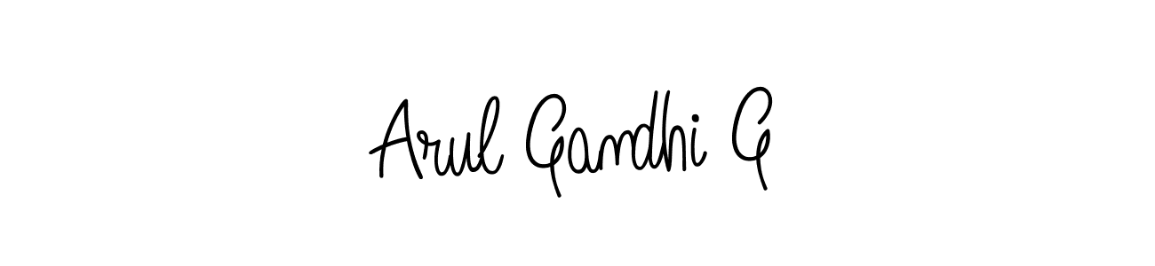 How to make Arul Gandhi G name signature. Use Angelique-Rose-font-FFP style for creating short signs online. This is the latest handwritten sign. Arul Gandhi G signature style 5 images and pictures png