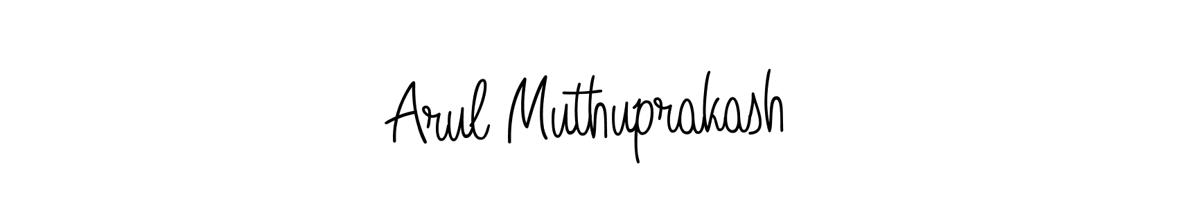 You should practise on your own different ways (Angelique-Rose-font-FFP) to write your name (Arul Muthuprakash) in signature. don't let someone else do it for you. Arul Muthuprakash signature style 5 images and pictures png