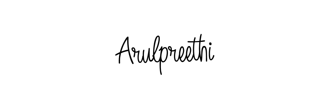 Use a signature maker to create a handwritten signature online. With this signature software, you can design (Angelique-Rose-font-FFP) your own signature for name Arulpreethi. Arulpreethi signature style 5 images and pictures png