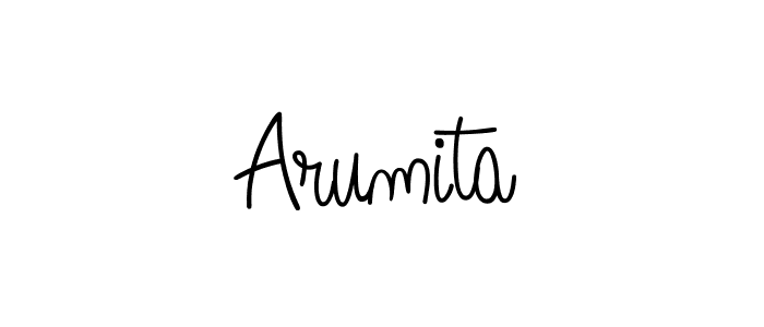 You should practise on your own different ways (Angelique-Rose-font-FFP) to write your name (Arumita) in signature. don't let someone else do it for you. Arumita signature style 5 images and pictures png