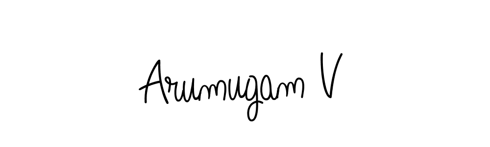 Design your own signature with our free online signature maker. With this signature software, you can create a handwritten (Angelique-Rose-font-FFP) signature for name Arumugam V. Arumugam V signature style 5 images and pictures png