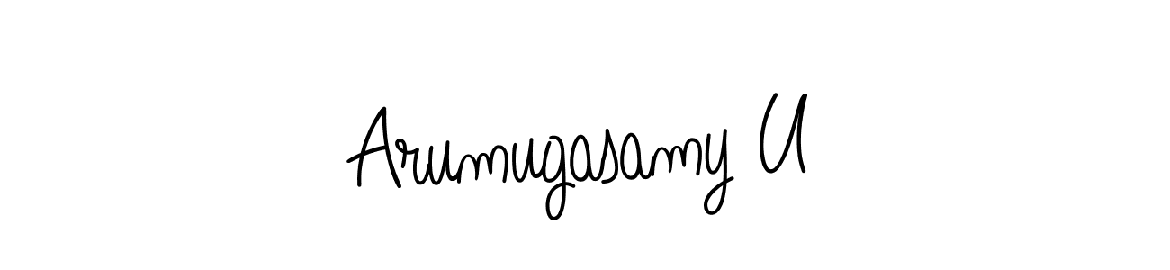 The best way (Angelique-Rose-font-FFP) to make a short signature is to pick only two or three words in your name. The name Arumugasamy U include a total of six letters. For converting this name. Arumugasamy U signature style 5 images and pictures png