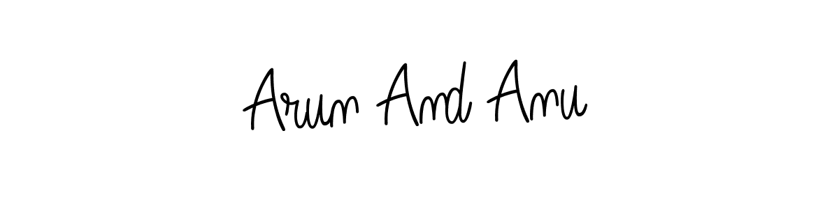 Also we have Arun And Anu name is the best signature style. Create professional handwritten signature collection using Angelique-Rose-font-FFP autograph style. Arun And Anu signature style 5 images and pictures png