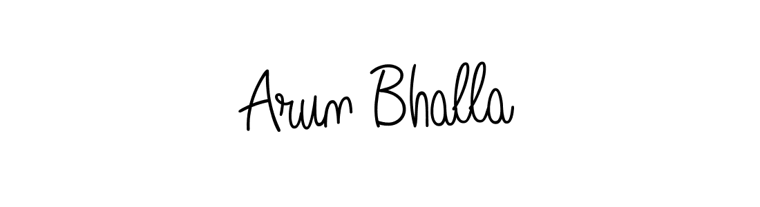 Use a signature maker to create a handwritten signature online. With this signature software, you can design (Angelique-Rose-font-FFP) your own signature for name Arun Bhalla. Arun Bhalla signature style 5 images and pictures png