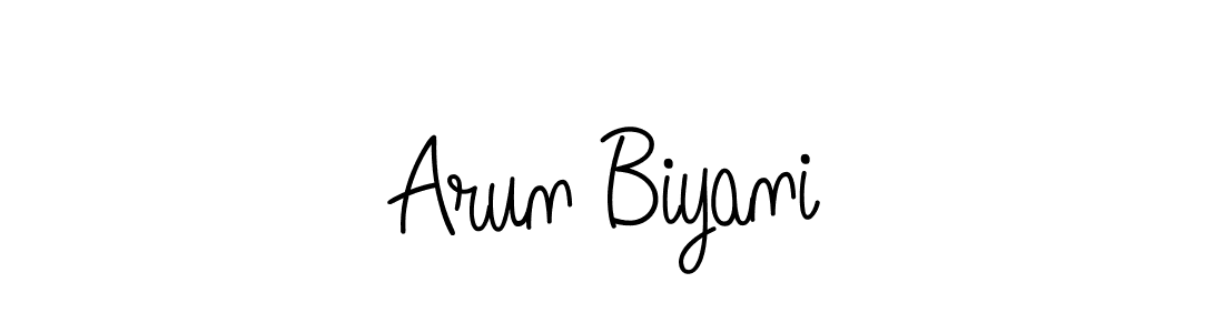 Use a signature maker to create a handwritten signature online. With this signature software, you can design (Angelique-Rose-font-FFP) your own signature for name Arun Biyani. Arun Biyani signature style 5 images and pictures png